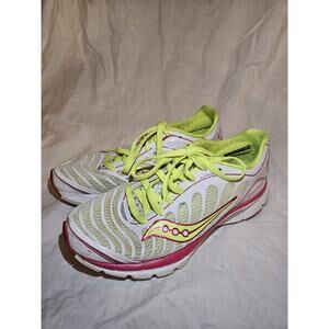 Saucony Kinvara 3 Progrid Women US 7.5 Running Shoes White Pink Yellow